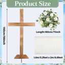 59 Inch Wedding Decorations Wedding Wood Cross and White Ribbons Eucalyptus Garlands Large Standing Cross Decoration Christian Religious Marriage Gifts for Ceremony and Reception Indoor Outdoor Decor