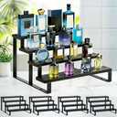 Thyle 4 Pack 13.8" Wood Tiered Display Stand 4 Tier Wooden Cupcake Display Riser Wedding Cupcake Shelf Cologne Stand for Men Vendor Booth Organizer Shelf for Wedding Bridal Shower Graduation Party