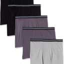 Amazon Essentials Mens Underwear Boxer Briefs, Comfortable Cotton, Tag-Free (4X-Large Big, Black/Charcoal/Grey)