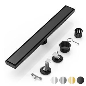 DLONE® Linear Shower Drain - 32 Inch Matte Black, with Tile Insert Pane