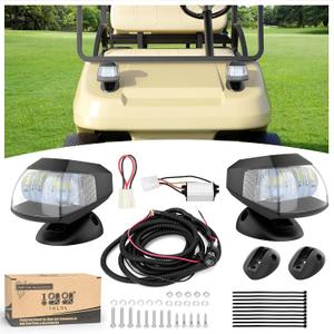 10L0L Golf Cart Light Deluxe Kit - Headlight & Taillight Set with Switch for Club Car DS Precedent EZGO TXT- Super Bright and Easy Installation
