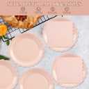 50PCS Pink Paper Plates and Napkins, 25 Guest Light Pink Disposable Tableware Set Include 7Inch Scalloped Paper Plates and Napkins Decoration Party Supplies for Birthday Wedding Baby Shower