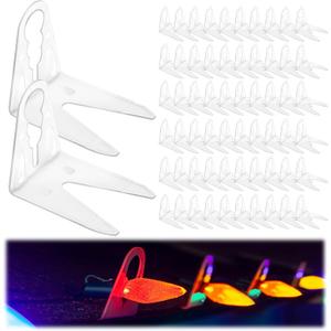 60PCS Christmas Shingle Tab Light Clips for C7 C9 Light Bulbs,Outdoor Gutter Lights Clips with Wire Slot,Plastic Hangers for Xmas String Lights from Roof