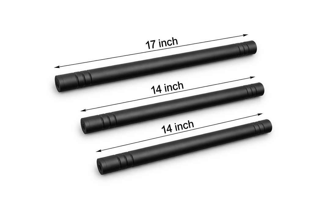 Matte Black Extension Rods,  Size: Big one 17 inch, 3 Small 14 inch