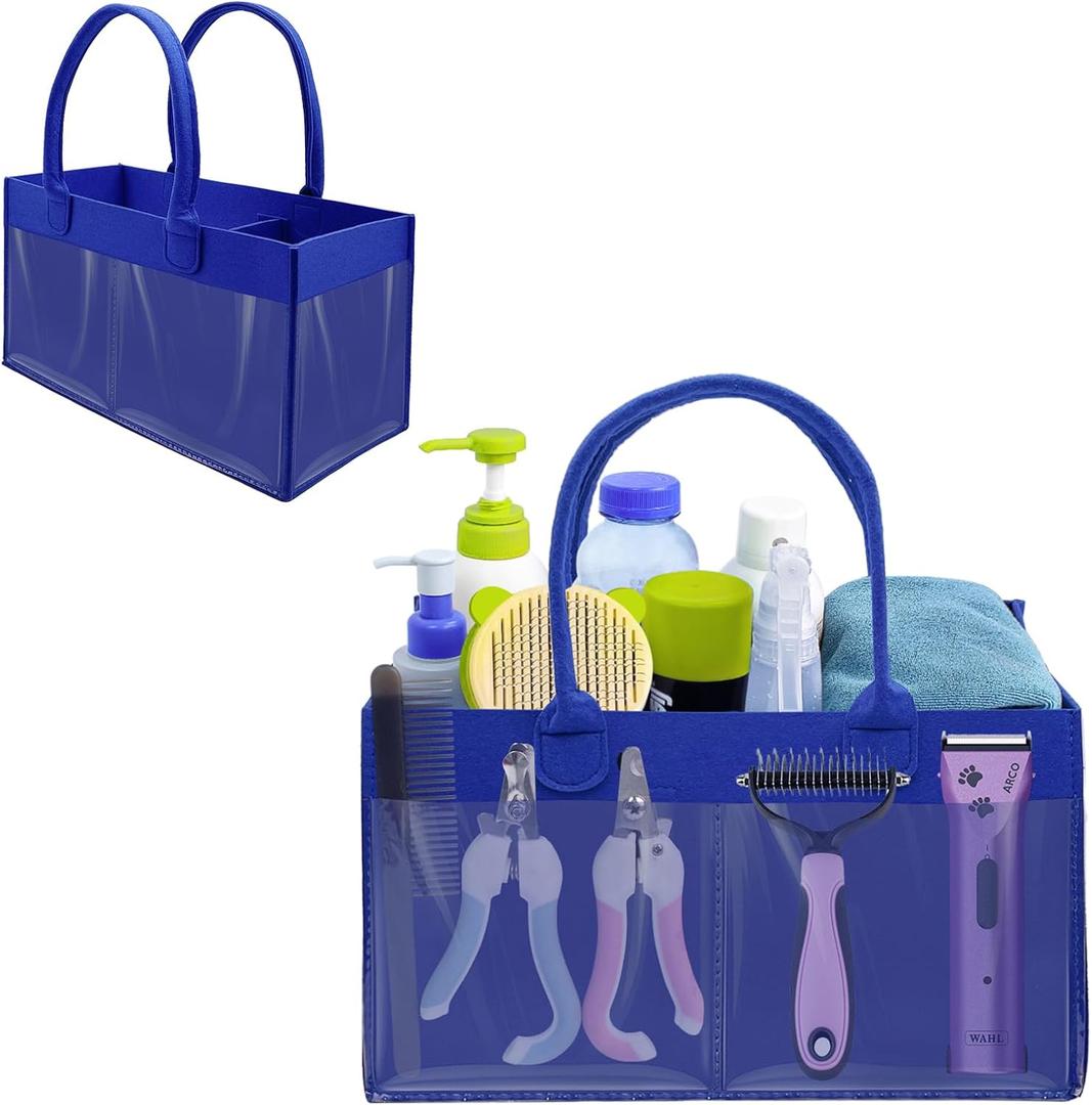 Small Pet Grooming Tote Bag, Dog Storage Organizer for Grooming Supplies Multiple Pockets, Lightweight and Durable Design (Bag Only)