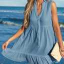 CUPSHE Women Swimsuit Coverup 100% Cotton Ruffle Hem Beach Cover Up Dresses (XL)