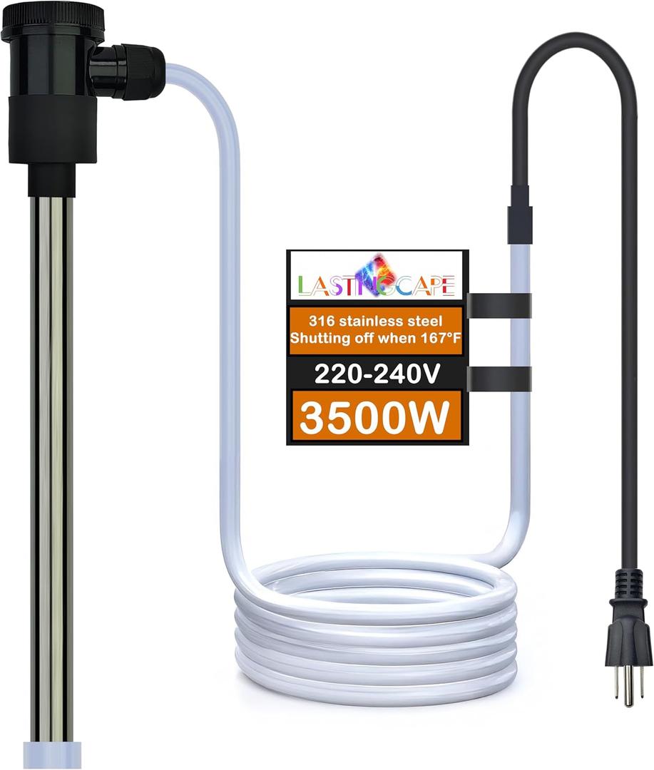 240V 3500W Fully Submersible Pool & Hot Tub Portable Electric Immersion Water Heater with WiFi Timer, Auto Shut Off & Temp Control for Spa, Pool, Above Ground Pool, Bathtub and Baptistry