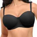 SHAPELLX Women's Minimizer Convertible Strapless Bra with Underwire Push Up Bras (36C, A1-Black)