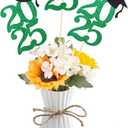 Class of 2025 Graduation Decoration Centerpieces for Table, 2025 Party Centerpieces Grad Cap Sticks Party Supplies, Graduation Party Decoration Toppeers (10 PCS, Green & Black)