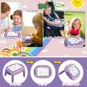 Gift for 1-2 Years Old Girl, Girl Toys with Magnetic Letters and Numbers, Portable Doodle Board Easel, Learning and Educational Toy for 1-2 Years Old Girls (Pink Purple)