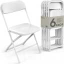 Pureegg 6-Pack White Heavy-Duty Folding Chairs, 31.5" x 17.3" x 19.3"