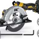 Brushless Cordless Circular Saw, for DeWalt 20V Max Battery, 6-Inch Aluminum Alloy Blade, 5900 RPM, 4.2 Lbs Lightweight, Cutting Depth 2-1/20" (90), 0-90 Bevel, Hex Wrench, Rip Guide, for Wood, PVC
