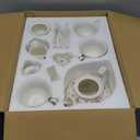 fanquare Vintage Porcelain Tea Set for Women Tea Party, Cup and Saucer Set for 6, Wedding Floral Teapot Set for Adults, Pink Rose