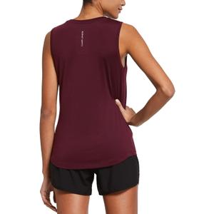 baleaf Workout Tank Tops for Women Sleeveless Running Athletic Loose Fit Yoga Tops Active Shirts Sports Gym Exercise (Medium, Deep Burgundy)