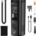 Tire Inflator Portable Air Compressor - 150PSI 4x Faster Portable Tire Inflator for Car - Air Pump For Car Tires with Digital Pressure - Auto Shut-off Smart Air Pump Suitable SUV, Bike Moto and More (Black)
