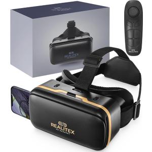 3D VR Headset for Kids + Android Remote - for iPhone & Android Phones | with 3D VR Videos & Apps Links | Virtual Reality Goggles Set for Beginners