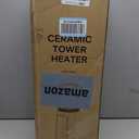 PELONIS 23 Oscillating Ceramic Tower Space Heater with Remote & Thermostat, Electric Energy Efficient Floor Heater for Indoor Use Large Room Safe with Timer, ECO Mode, 1500W, White
