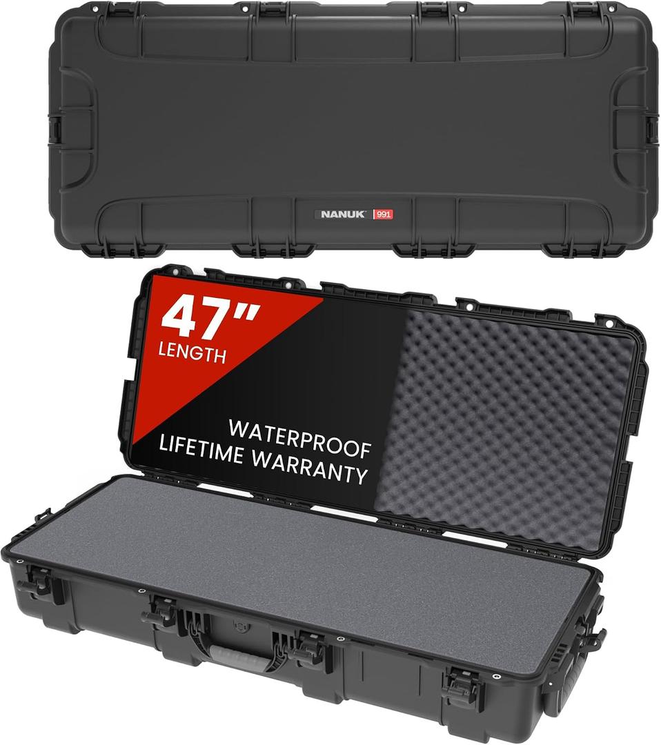 NANUK Hard Case with Foam & Wheels - 30" to 55" Long, Customizable Foam Insert, IP67 Waterproof & Crushproof, Rugged Construction for Ultimate Protection, Made in Canada