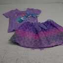 Doctor Unicorn Birthday Girls Mermaid Outfit Set Costume Tutu Skirt Dress, Mermaid Birthday Shirt, Headband & Satin Sash (8-9 Years, Blue/Purple Mermaid)