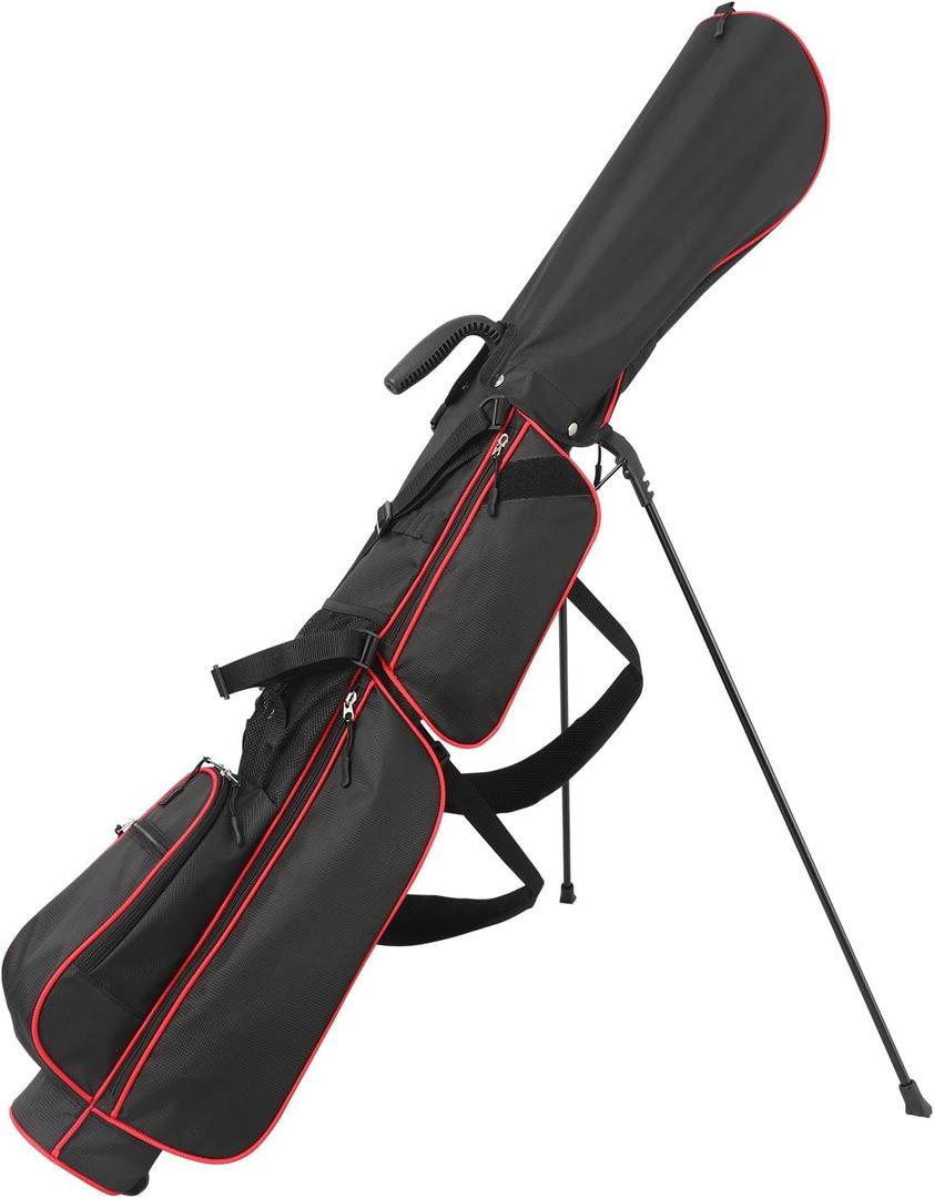 Golf Stand Bag 2 Way DividerPar 3 Golf Bag with 6 Pockets Holds Up to 7 Clubs Dual Strap Small Golf Bag for Men & Women