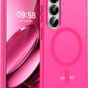 TOCOL for Samsung Galaxy S26 Case, Compatible with Magsafe, Full Camera Protection, Built-in Magnetic Ring, Drop Protection, Translucent Matte Phone Case for S26 6.3 inch (Hot Pink)