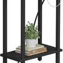TUTOTAK Small End Table with Charging Station, Narrow Side Table with USB Ports and Outlets, Skinny Sofa Table, Slim Nightstand, Living Room, Bed Room, Black TB01BK060 (2-tier)