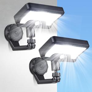 LUHLEE Magnetic Solar Lights Outdoor, 600LM Motion Sensor Solar Wall Lights Outdoor with 270° Wide Angle, IP65 Waterproof Magnetic Solar Security Light for Wall Patio Backyard Fence Garage Deck (2)
