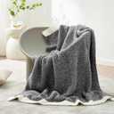 Snuggle Sac Heather Black Throw Blanket for Couch, Reversible Super Soft Micorfiber Blankets Dupes Warm Cozy Knit Fuzzy Plush Throws for Sofa, Bed, Heather Black, 50x60 inches