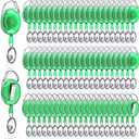 Laumoi 80 Packs Retractable ID Badge Holder Name ID Badge Reel Clips Keychain with Belt Clip and Key Ring for Office Worker Doctor Nurse Employee (Transparent Green)