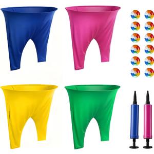 Granny Pants Yard Game, 4Pcs Granny Pants Outdoor Game for Adults and Kids, Giant Outdoor Tossing Games with 4 Oversized Pants & 12 Bouncy Balls, Family Reunion Party Field Game Set