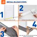 MAGZO Door Draft Stopper for Bottom of Door, 2 Pack 30 Inch Under Door Draft Stopper, Fan Shaped Under Door Gap Filler Bottom, Door Soundproofing, Grey (Gray)