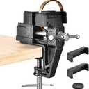 Table Vice Mini Jeweler Table Clamps 2 Inch Portable Work Bench Vise Tool With Rubber Clamp, Cast Steel Hobby Vise for Woodworking,Craft Repair,Golf Grip,Electronics Welding,Model Building