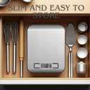 2 x Food Scale For Kitchen - Stainless Steel Kitchen Scale, 100% waterproof, Batteries Included, Weighs Up to 22 lb/10kg, Digital Scale, Food Scale With Nutritional Calculator, Baking Scale, Cooking Scale