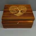 Large Wooden Keepsake Box with Hinged Lid and Photo Frame - Elegant Wedding Memory Box, Ideal for Photos, Letters, Time Capsules, Bride Gift, Love, Decorative Storage5.5*8.6*11.3 (Tree)