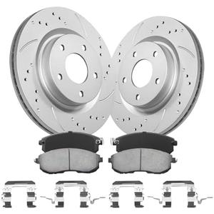 Anpulsero Front Automotive Replacement Brake Kit, Drilled and Slotted Brake Rotors Ceramic Brake Pads Compatible with 2007-2013 Nissan Altima| Anti-Rust Geomet Coated Noise-Free|295.8mm(11.6in)