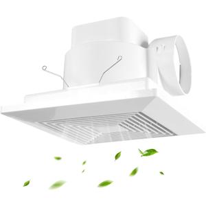 10 Inch Bathroom Exhaust Fan, 160 CFM 1.0 Sones Square Ultra Quiet Bathroom Vent Fan for Ceiling Mount, 110V-220V Bath Vent Extractor for 10.03" Ceiling Opening