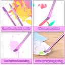 6pcs Paint Brushes for Acrylic Painting, Nylon Watercolor Brushes Kit, Acrylic Paint Brush Sets for Acrylics Watercolor Gouache Oil Painting- Purple