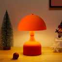 Mushroom Lamp,Bedside Table Lamp,Modern Lighting for Bedroom Retro Decor,Button Control Lamp for Gifts (Orange)