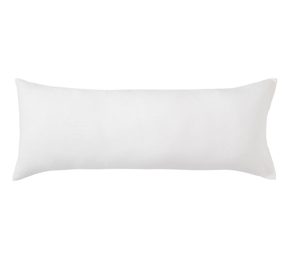 Belgian Flax Linen Oversized Lumbar Cover, White, 48x26"