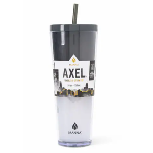 Manna™ Axel™ Plastic Tumbler & Straw Set - Black 24 oz