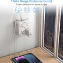 Surge Protector 8 Outlet Extender, TESSAN Multi Outlet Splitter with 3 USB Wall Charger (1 USB C), 3-Sided Multiple Plug Power Strip 1700J, Charging Station for Home Office Dorm Room Essentials