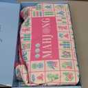 160 Pink Engraved American Mahjong Tiles Set with Carrying Bag and Accessories, 1.2 Mahjong Tile Set