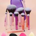 PGRODE Mini Travel Makeup Brushes Set, 14 Pieces, Portable Full Complete Function Cosmetic Kit with Brush Pouch, On the Go Short Makeup Brush Small Travel Essentials for Kids, Women, Girls (Colorful)