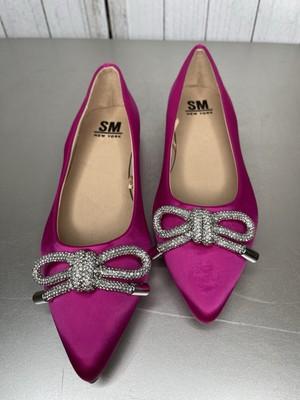 SM New York Women's Pink Flats with Bow Detail 10
