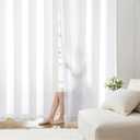 EMEMA White Privacy Sheer Curtains 84 Inches Long 2 Panels Set, Non-See-Through Light Filtering Semi Sheer Curtains for Bedroom Living Room, Window Drapes That Let Light in, 52x84 Inch
