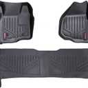 Rough Country All Weather Floor Mats for Ford F-250/F-350 SuperDuty Crew Cab (2011-2016 w/Depressed Pedal) - Non-Slip Waterproof Flexible Floor Mat, Front & Rear Set