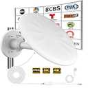 Outdoor TV Antenna for Digital TV, 720° Long Range Omni Directional Reception Digital HD Antenna Signal, with Super Signal Booster, 35ft HDTV Cable, for Attic/ Camping/ RV/ Boat, 2025 Latest. (White)
