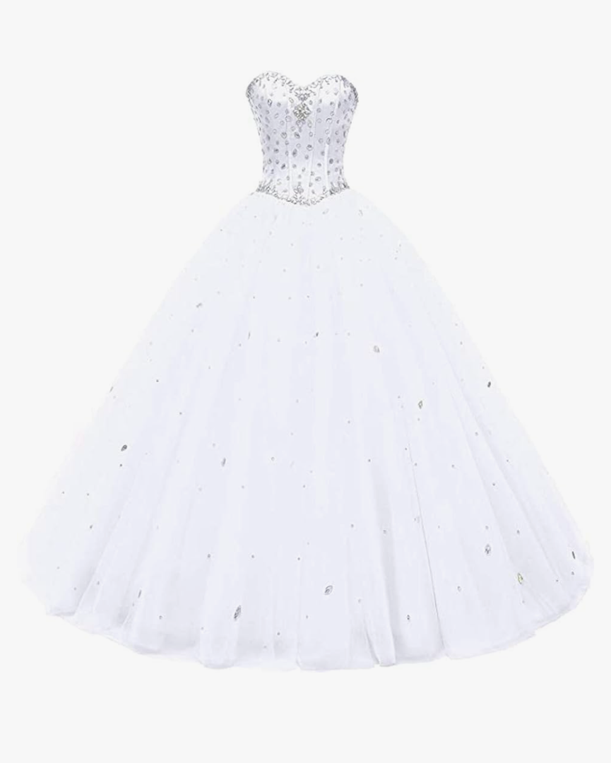 Women's Sweetheart Ball Gown Tulle Quinceanera Dresses Prom Dress 16