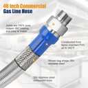 1675kit48 Safety System Kit, 48" Commercial Gas Hose Connector Kit with 3/4" Quick Disconnect, Gas Hose for Kitchen Equipment Commercial Standard Gas Connector, Full Port Valve, Restraining Devices