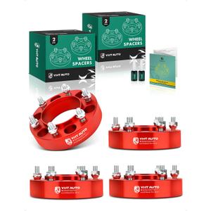 YHTAUTO 6x5.5 Hubcentric Wheel Spacers 1.5 inch Fits Toyota Tacoma Tundra 4Runner FJ Cruiser, Lexus Models, Forged 6x139.7mm Tire Spacers 38mm with M12x1.5 Studs 106mm Hub Bore 4PCS, Red